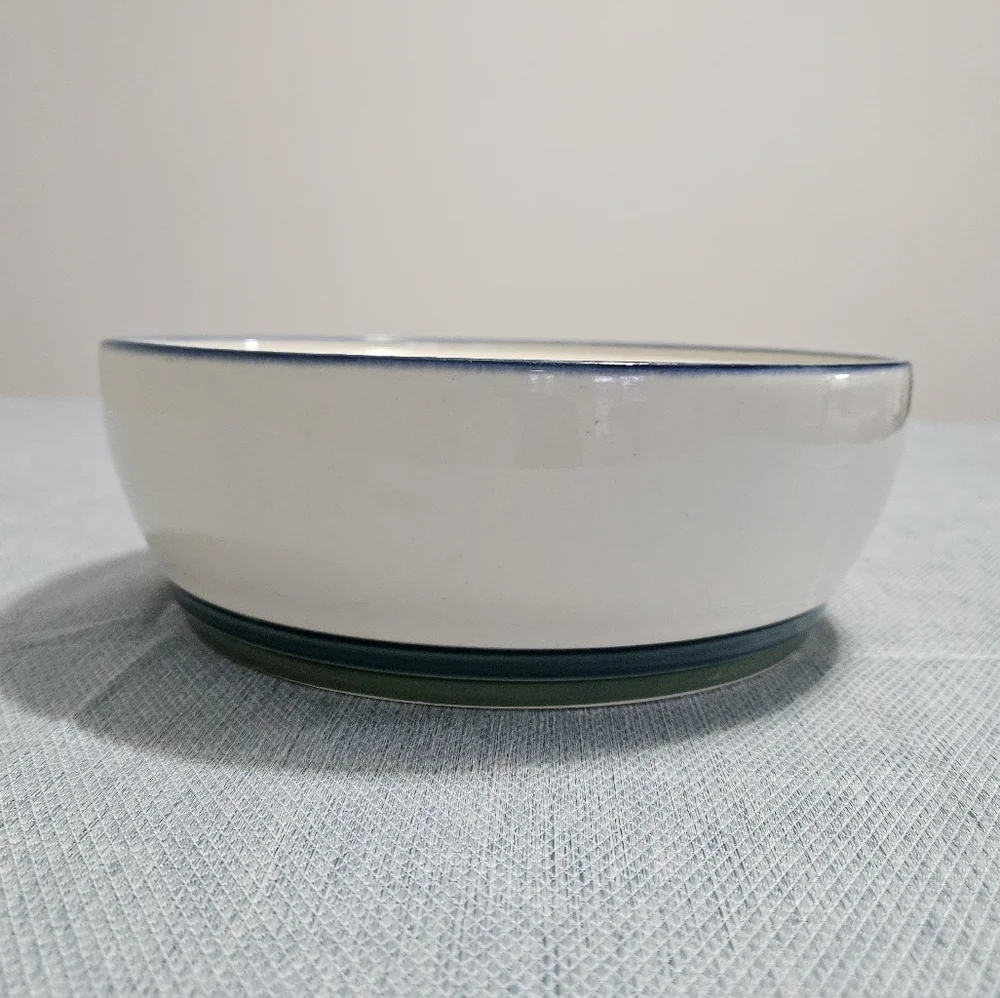 Pfaltzgraff Ocean Breeze Lg. Round Casserole 2 QT Baking Stoneware USA Cream 9